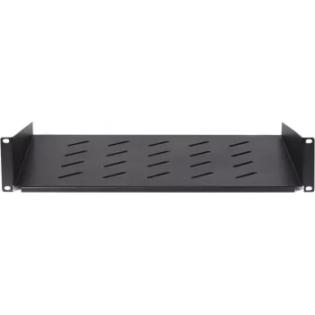 DSIT 2U Festes Regal für 450 mm tiefe Wandschränke, 350 mm Tiefe, Schwarz