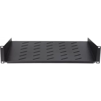 DSIT DS-FH2U450 2U festes Regal für 600 mm tiefe Wandschränke, 450 mm Tiefe, Schwarz
