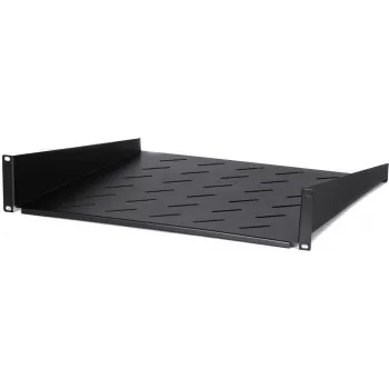 DSIT DS-FH2U450 2U festes Regal für 600 mm tiefe Wandschränke, 450 mm Tiefe, Schwarz
