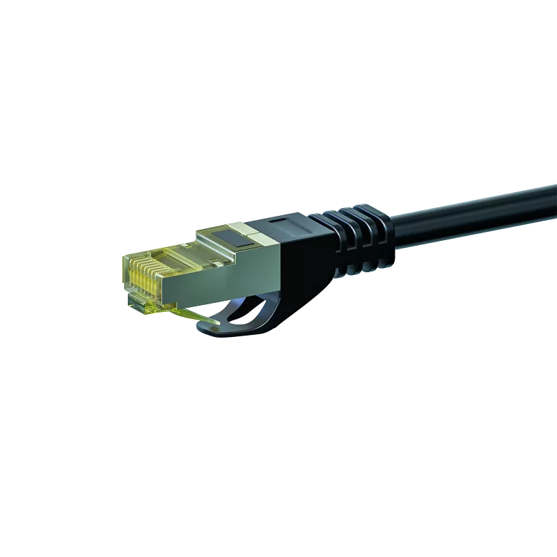 DSIT DC-70-005 Cat.7 S/FTP PiMF RJ45 Netzwerkkabel, 0,5 m, Schwarz