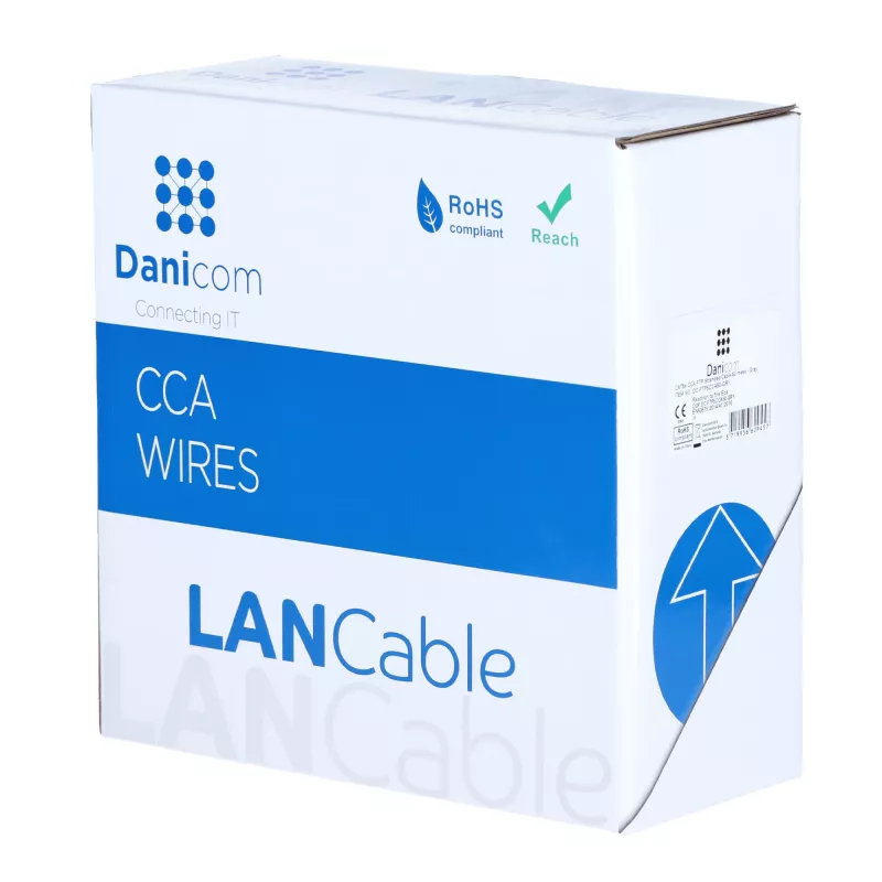 DSIT CAT5e F/UTP 50m flexibles graues CCA-Netzwerkkabel auf Spule (DC-FTP5CCA50-GRY)