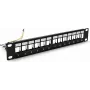DSIT DS10-Patch-12STP 10 Zoll STP Keystone Patchpanel, 12 Ports, geschirmt, 1U, Schwarz