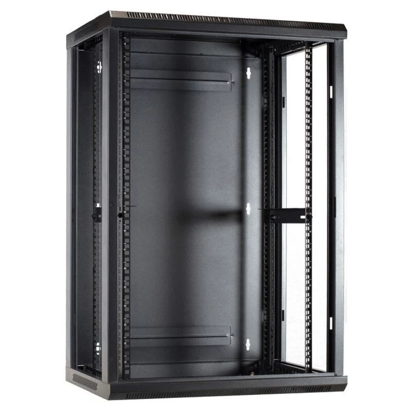 DSIT 18U Wandmontage-Serverschrank mit Metalltür, 600x450x900 mm, Schwarz