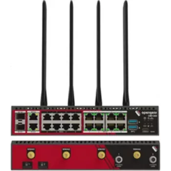 Opengear OM1304-4E 4-Port RS232-Serienmodul mit 4-Port-Gigabit-Ethernet-Switch, softwarewählbare X1/X2-Pinbelegung