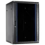 DSIT 27U Wandmontage-Serverschrank mit Glastür, 600x600x1300 mm, Schwarz