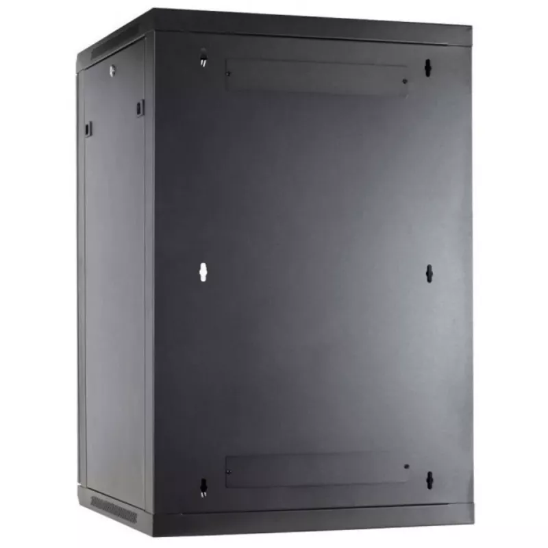 DSIT 27U Wandmontage-Serverschrank mit Glastür, 600x600x1300 mm, Schwarz