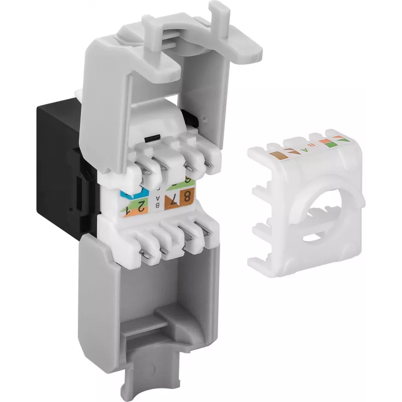 DS-IT CAT6a UTP Keystone-Netzwerkverbinder - werkzeuglos - Schwarz (DS-KC-UTP6A-TL-1)