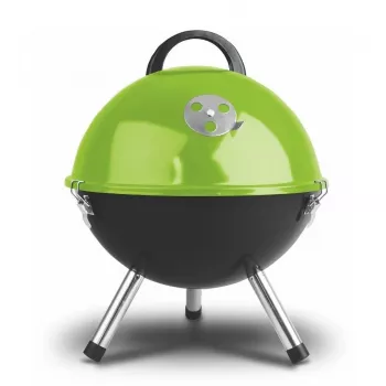 FIELDMANN FZG 1000G Holzkohlegrill, 44 cm verchromter Grillrost, emaillierter Stahlkörper, Dreibeinständer, herausnehmbarer Aschefänger, Schwarz