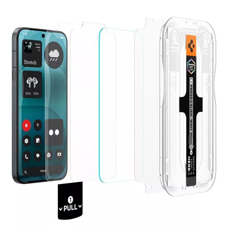 Spigen Glas.tR EZ Fit Pro AC HD Displayschutzfolie 2er-Pack für Nothing Phone 4a Pro - Klar, gehärtetes Glas