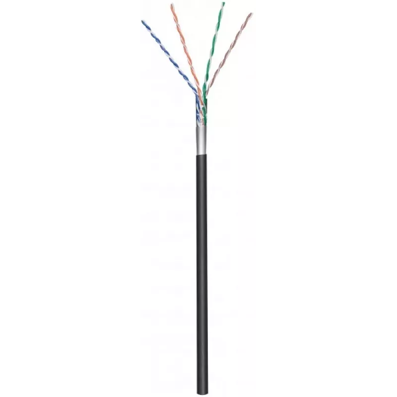 DSIT CAT5e Außenkabel Netzwerkkabel F/UTP AWG 24/1 Massivleiter 100 Meter Schwarz