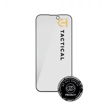 Tactical Glass Shield Privacy 5D Displayschutzfolie für iPhone 15 / 16, Schwarz