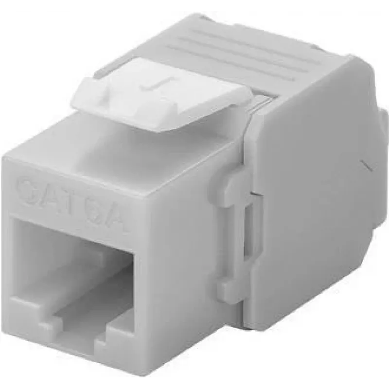 DS-IT CAT6a UTP Keystone Netzwerkdose - werkzeuglos - Grau (DS-KC-UTP6A-TL-2)