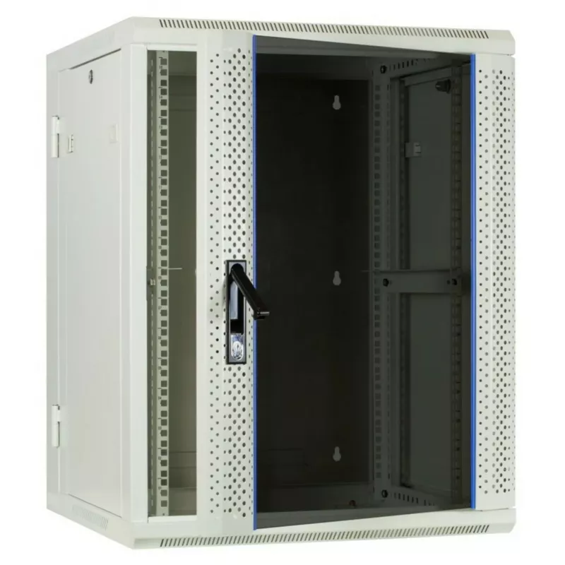 DSIT DS6615W-DOUBLE 6U umkehrbarer Wandmontage-Serverschrank mit Einscheiben-Sicherheitsglas-Tür, Weiß (600x450x370 mm)