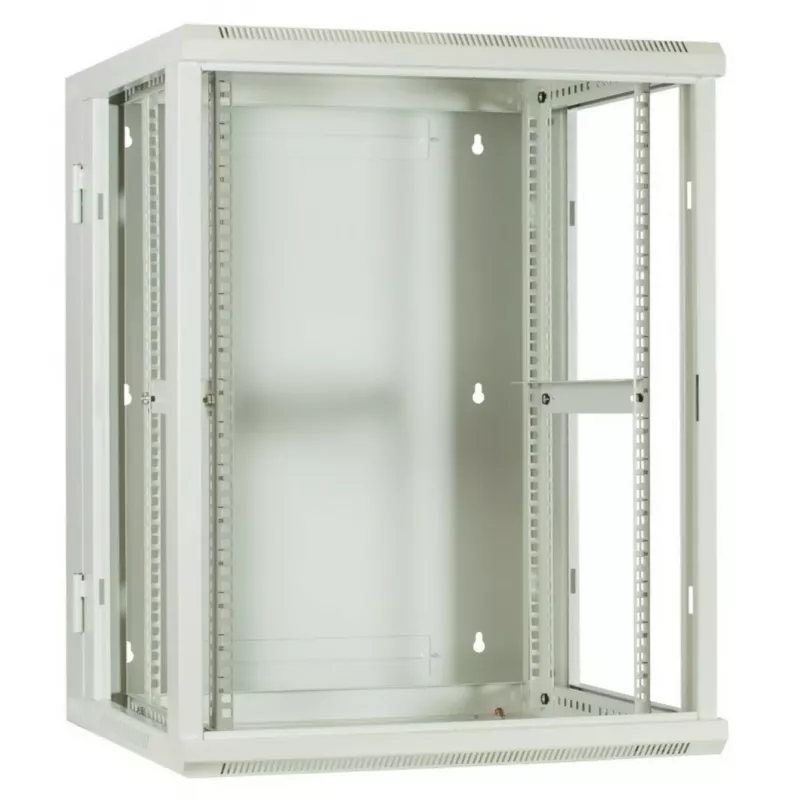 DSIT DS6615W-DOUBLE 6U umkehrbarer Wandmontage-Serverschrank mit Einscheiben-Sicherheitsglas-Tür, Weiß (600x450x370 mm)