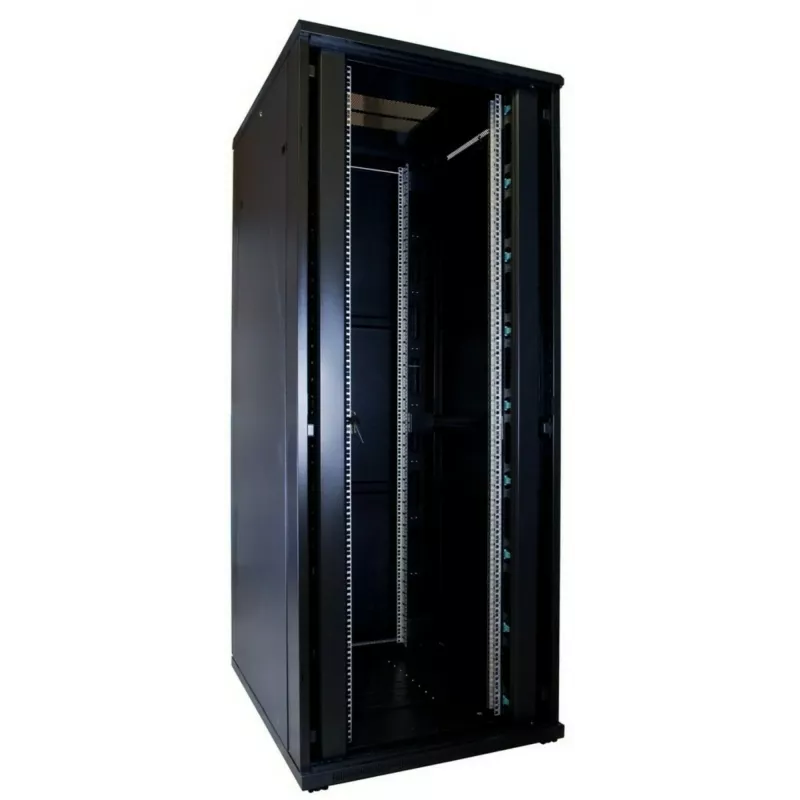 DSIT DS8042 42U 19 inch Server-Rack-Schrank mit gehärteter Glastür, 800x1000mm, Schwarz