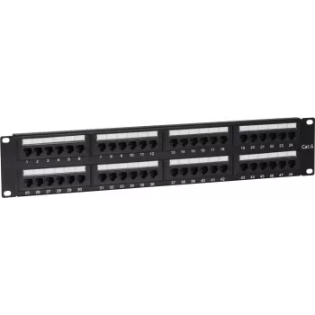 DSIT DS-Patch6-48UTP CAT6 UTP 19 inch 48-Port Netzwerk-Patchpanel, 1U, Schwarz