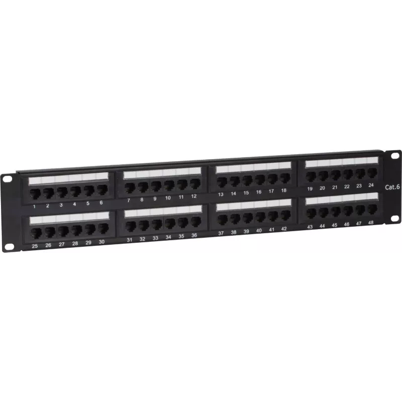 DSIT DS-Patch6-48UTP CAT6 UTP 19 inch 48-Port Netzwerk-Patchpanel, 1U, Schwarz