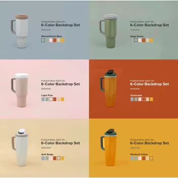 Orangemonkie 6-Farben-Hintergrundset für Foldio 4 (Weiß, Schwarz, Grau, Grün, Blau, Gelb)