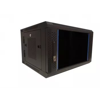 DSIT DS6606ZP-DOUBLE 6U Schwenkbarer Wandmontage-Netzwerkschrank mit Glastür, 600x450x370 mm, Schwarz