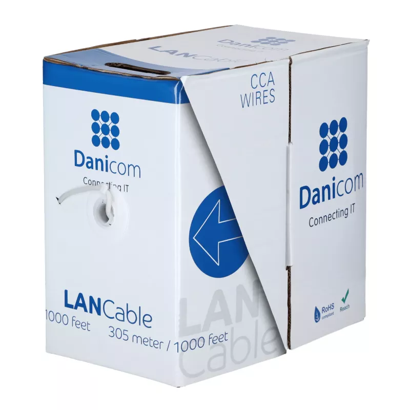 DSIT CAT5e U/UTP Netzwerkkabel, 26/7 AWG, flexibel, 305 m, grau, CCA