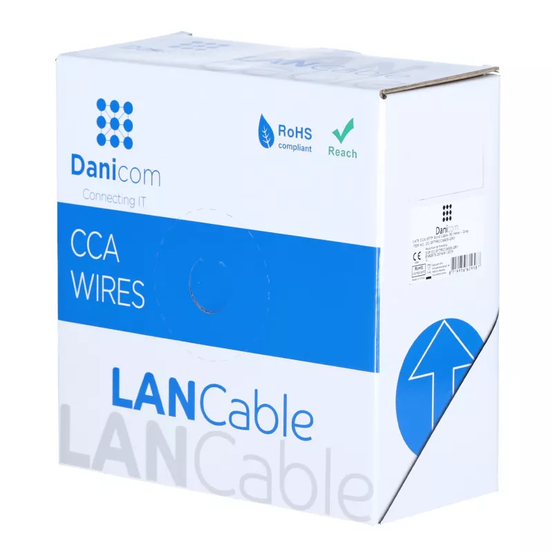 DSIT CAT6 S/FTP 50m Kabelrolle Grau CCA (DC-SFTP6CCA50S-GRY)