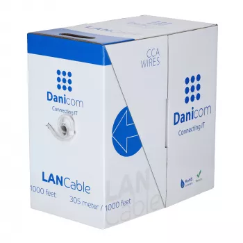 DSIT CAT6 S/FTP Netzwerk-Installationskabel mit massivem Leiter, 305m, Grau