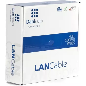 DSIT Danicom CAT7 S/FTP Installationskabel 50m Massivleiter LSZH Dca – 10 Gbit/s doppelt geschirmt