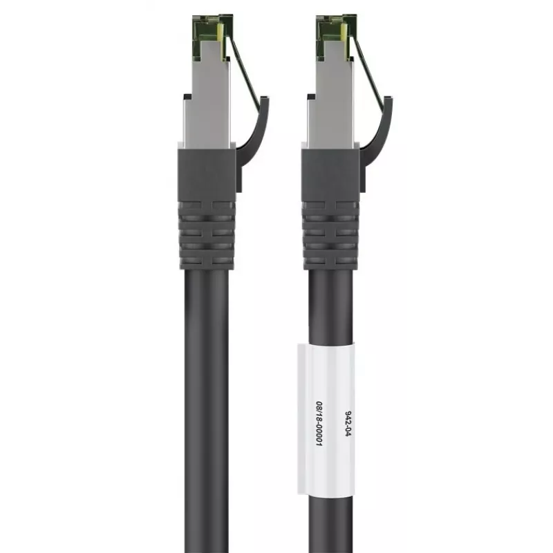 DSIT RJ45 Netzwerkkabel S/FTP PiMF CAT 8 Kabel Schwarz 2m