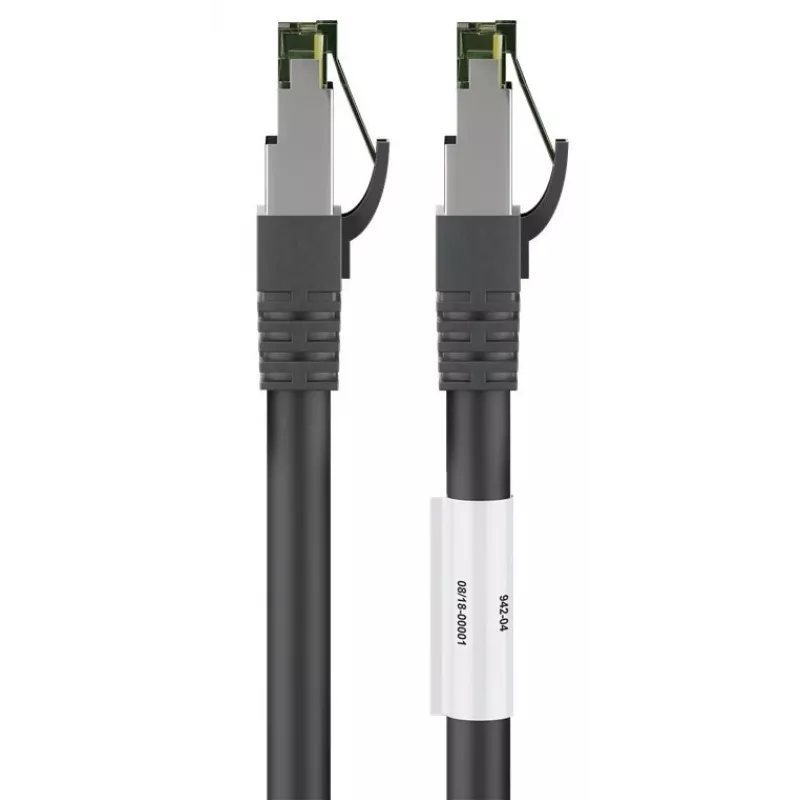 DSIT RJ45 Netzwerkkabel S/FTP PiMF CAT 8 Kabel Schwarz 0,25m