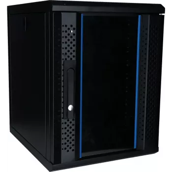 DSIT 9U 10 inch Wandmontage-Serverrack mit Glastür, 370x450x486 mm, Schwarz