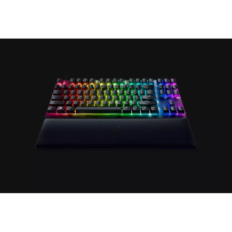 Razer Huntsman V2 Tenkeyless kabelgebundene optische Gaming-Tastatur, Clicky Purple Switches, nordisches Layout, RGB, schwarz (RZ03-03941300-R3N1)