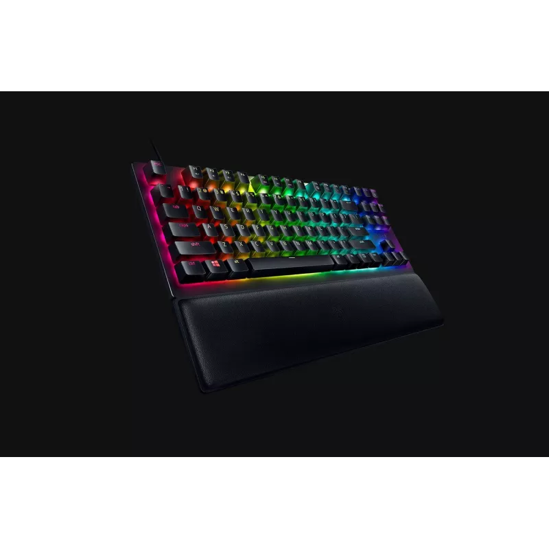 Razer Huntsman V2 Tenkeyless kabelgebundene optische Gaming-Tastatur, Clicky Purple Switches, nordisches Layout, RGB, schwarz (RZ03-03941300-R3N1)