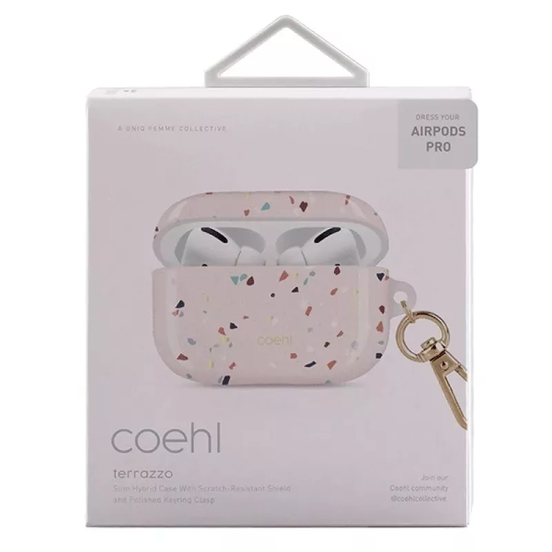 UNIQ Coehl Terrazzo Hülle für Apple AirPods Pro – Blush Pink