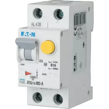 Eaton PXK-B16/1N/003-F RCBO Kombinationsschalter, B16 1P+N 30mA Typ A, 230V, 6kA, 2TE