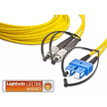 Lightwin LDP-09 FC-SC 10.0 Duplex-Singlemode-LWL-Patchkabel, FC auf SC, OS2, 10 m, Gelb