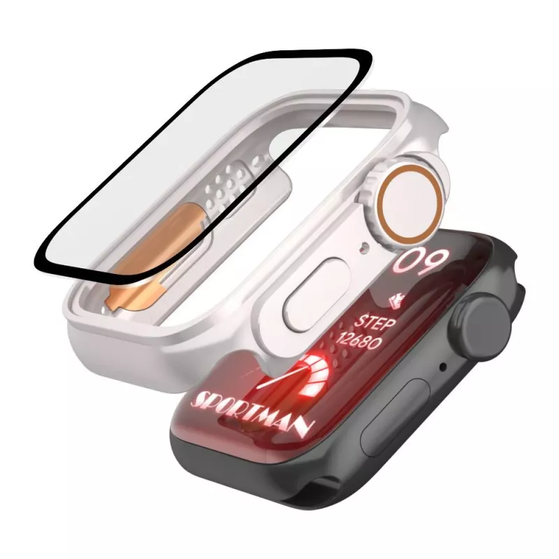 TECH-PROTECT DEFENSE360 Apple Watch 4/5/6/SE (44mm) Titan/Orange Robustes Gehäuse mit integriertem Armband