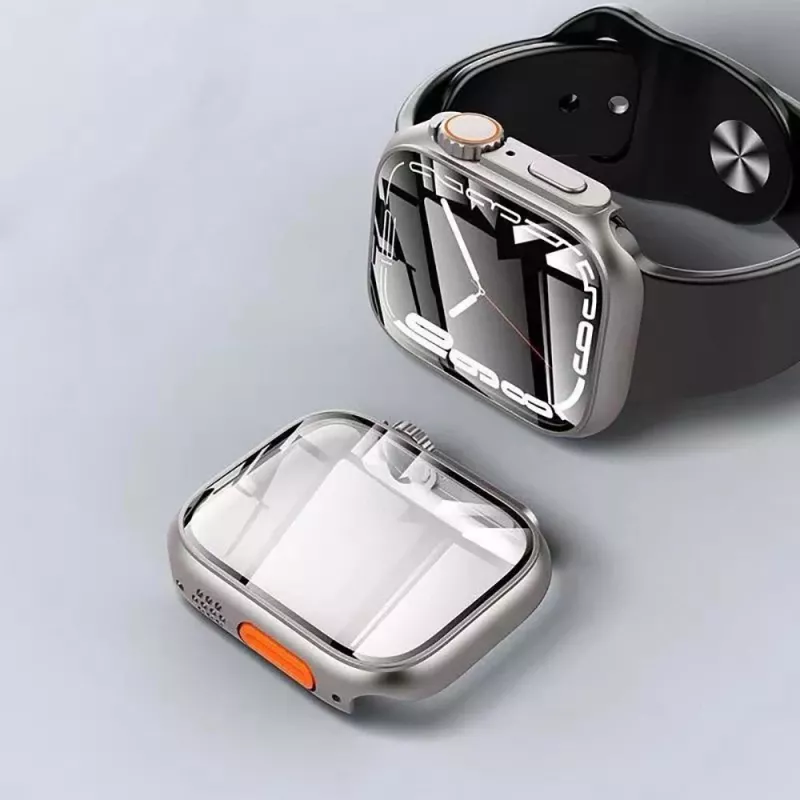 TECH-PROTECT DEFENSE360 Apple Watch 4/5/6/SE (44mm) Titan/Orange Robustes Gehäuse mit integriertem Armband