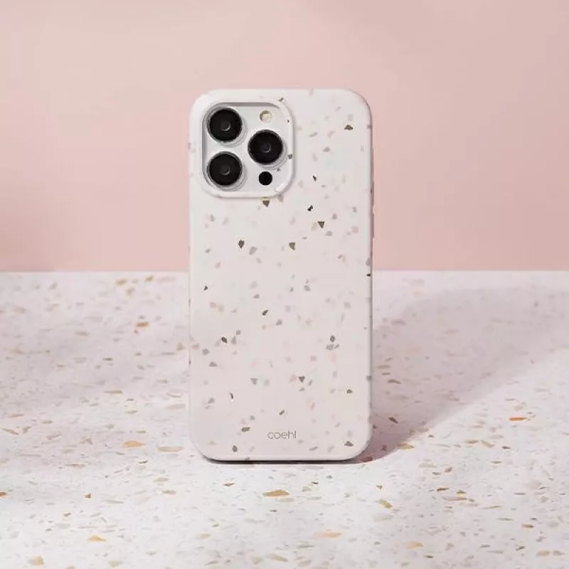 UNIQ Coehl Terrazzo Hülle für iPhone 14 Pro Max, Sandstein