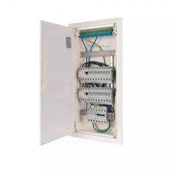EATON KLV-PW-48-1PXL-1SPD-2PXF-16PLI 4-reihige vorkonfektionierte Verteilerplatte, 48 Module, IP30, Weiß