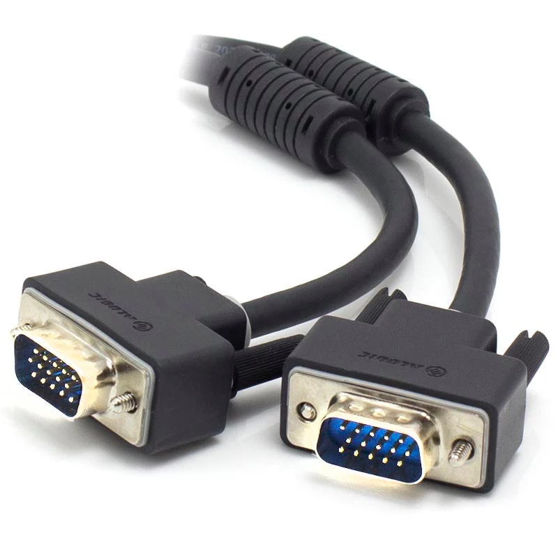ALOGIC VGA-MM-02 2m VGA-zu-VGA-Kabel mit Audio, Schwarz