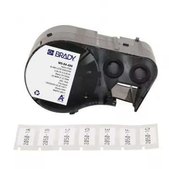 BRADY BMP51/BMP53/M511 Selbstlaminierendes Vinyl-Etikettenset, 25,4 mm x 6,4 m, Weiß/Transparent, B-499