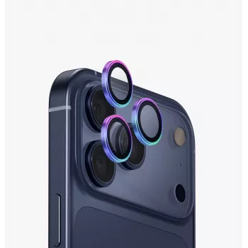 UNIQ Optix Aluminium Kamera-Linsenschutz für iPhone 17 Pro / 17 Pro Max mit Applikator, Opal