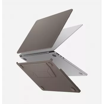 UNIQ Lyden Versa Hard Shell Folio-Hülle für MacBook Air 13 inch (M2 2022 / M3 2024 / M4 2025 / M5 2026), Grau