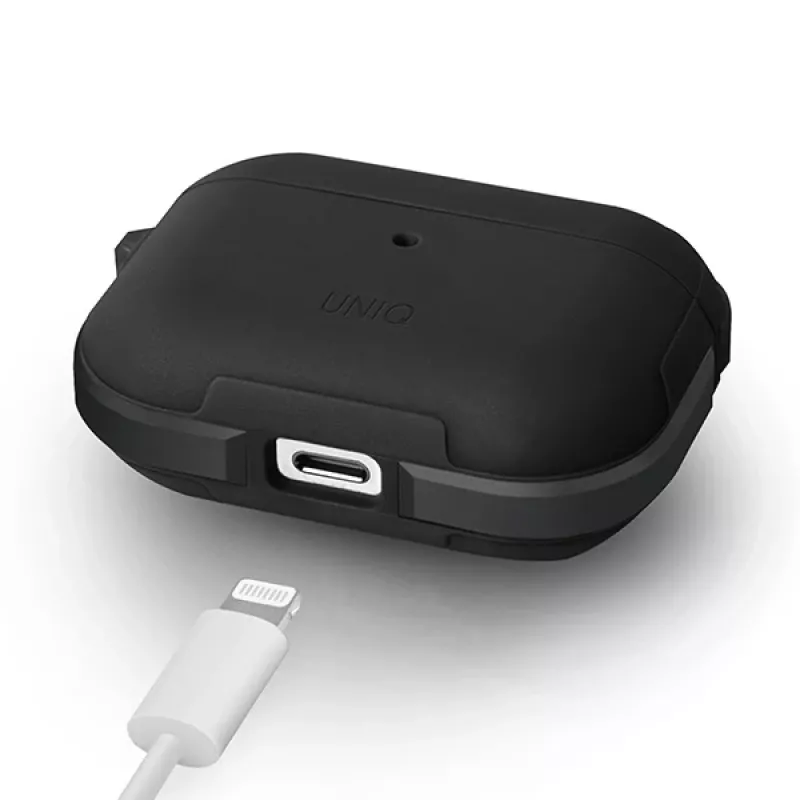 UNIQ Valencia Antibakterielle Hülle für AirPods Pro – Mitternachtsschwarz