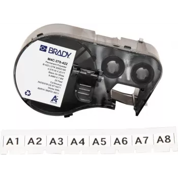 Brady M4C-375-422 Selbstlaminierende Vinyl-Etikettkartusche für BMP41/BMP51/BMP53/M511-Drucker, Weiß, 25,4 mm x 6,4 m