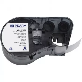 BRADY BMP51/BMP53/M511 Selbstlaminierende Vinyl-Etikettkartusche, Weiß/Transluzent, 25,4 mm x 25,4 mm, 250 Etiketten