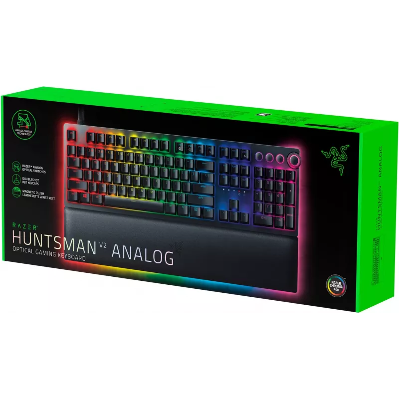 Razer Huntsman V2 kabelgebundene Gaming-Tastatur, Analog Optical Switches, US-Layout, RGB, schwarz (RZ03-03610100-R3M1)