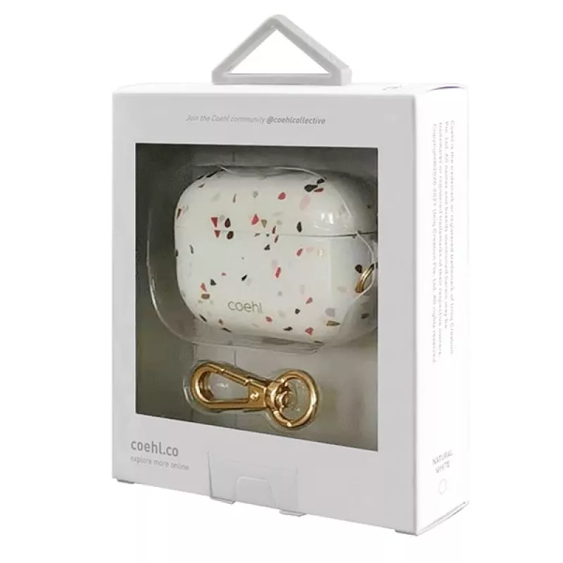 UNIQ Coehl Terrazzo Hülle für Apple AirPods Pro - Naturweiß