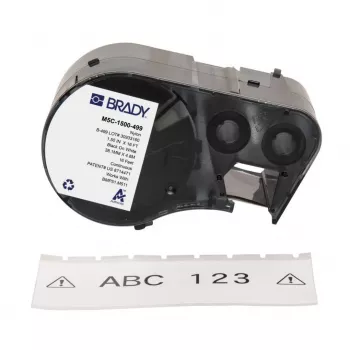BRADY M5C-1500-499 Selbstlaminierendes Vinyl-Etikettrolle für BMP51/BMP53/M511, 12,7 mm x 6,4 m, Weiß