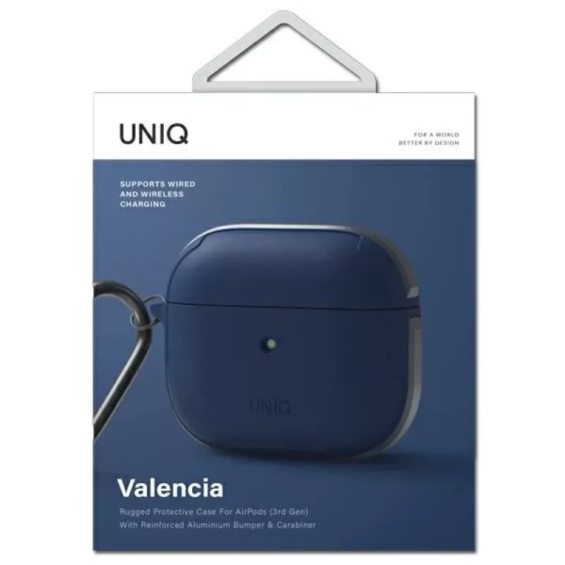 UNIQ Valencia Antibakterielle Hülle für AirPods 3. Generation Blau